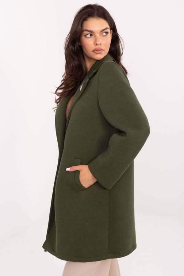 Green Coat in Women`s Coats, Jackets with Spandex, Polyester and Viscose
