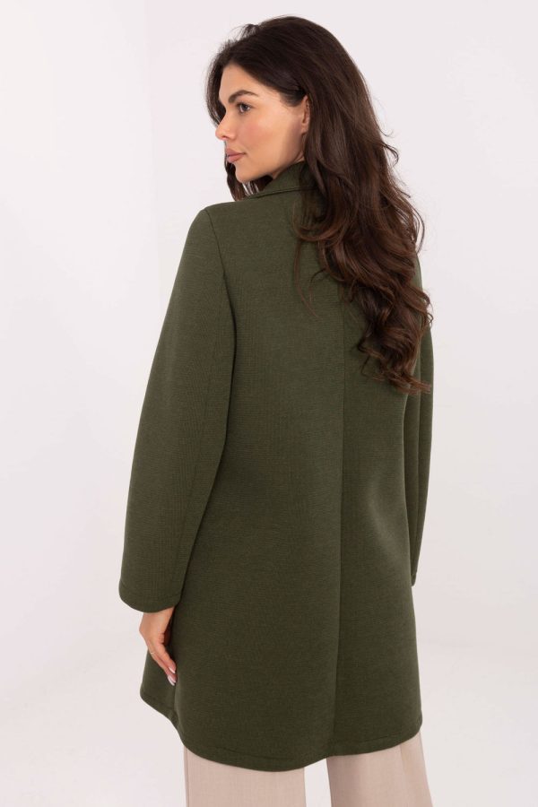 Green Coat in Women`s Coats, Jackets with Spandex, Polyester and Viscose
