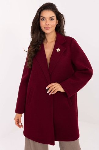Red Coat in Women`s Coats, Jackets with Spandex, Polyester and Viscose