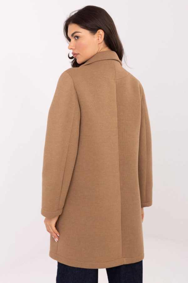 Brown Coat in Women`s Coats, Jackets of Spandex, Polyester and Viscose for Adult Women from Oomph! 218412