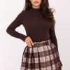 Brown Short Skirt in Skirts with Polyester