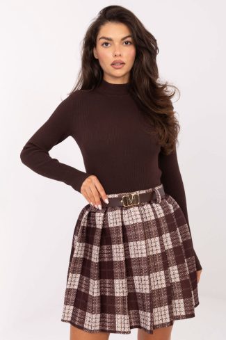 Brown Short Skirt in Skirts with Polyester
