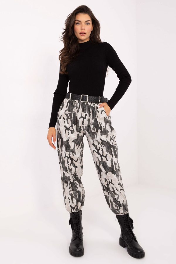 Beige Women's Pants in Pants, Trousers, Shorts with Spandex, Polyester and Viscose
