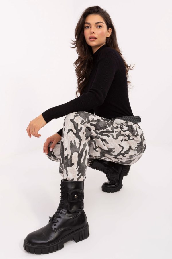 Beige Women's Pants in Pants, Trousers, Shorts with Spandex, Polyester and Viscose