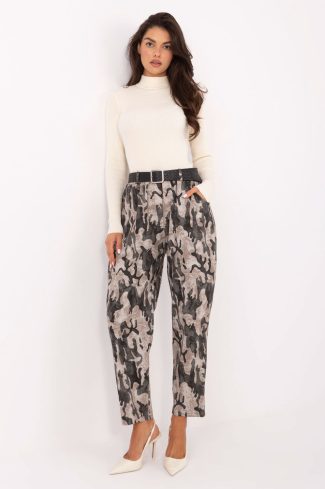 Beige Women's Pants in Pants, Trousers, Shorts with Spandex, Polyester and Viscose