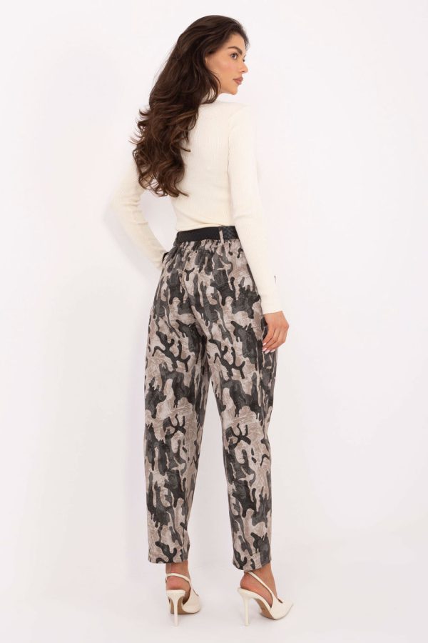 Beige Women's Pants in Pants, Trousers, Shorts with Spandex, Polyester and Viscose