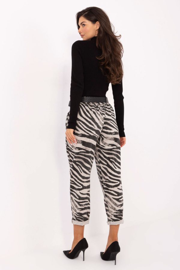 Beige Women Trousers in Pants, Trousers, Shorts with Spandex, Polyester and Viscose
