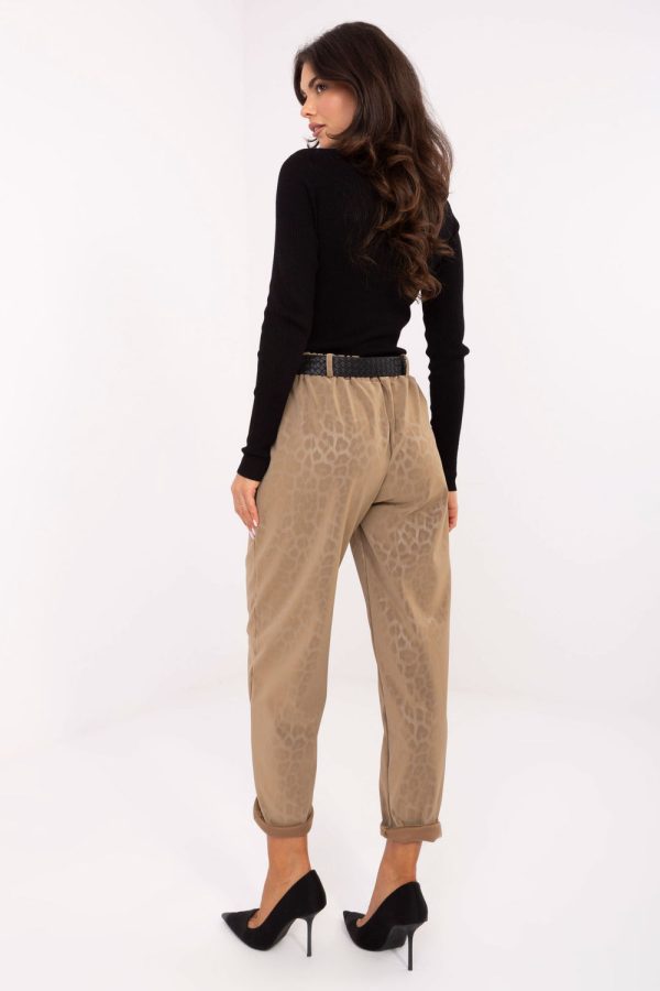 Brown Women's Pants in Pants, Trousers, Shorts with Spandex, Nylon and Viscose