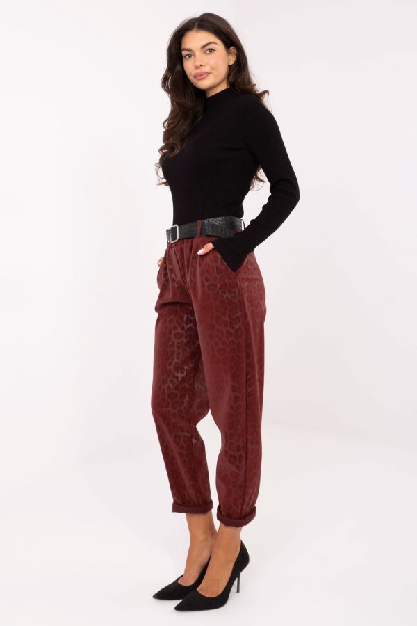 Red Women's Pants in Pants, Trousers, Shorts with Spandex, Nylon and Viscose