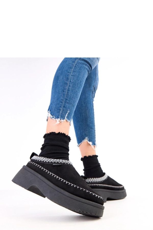 Black Slippers in Slippers For Women with Fabric, Footbed and Platform Height