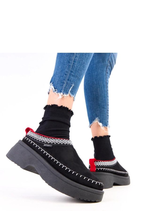 Black Slippers in Slippers For Women with Fabric, Footbed and Platform Height