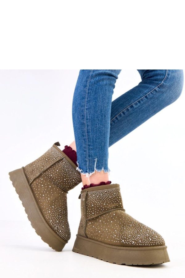 Green Snow Boots in Women`s Ankle Boots & Booties with Fabric, Warmers, Footbed and Platform Height