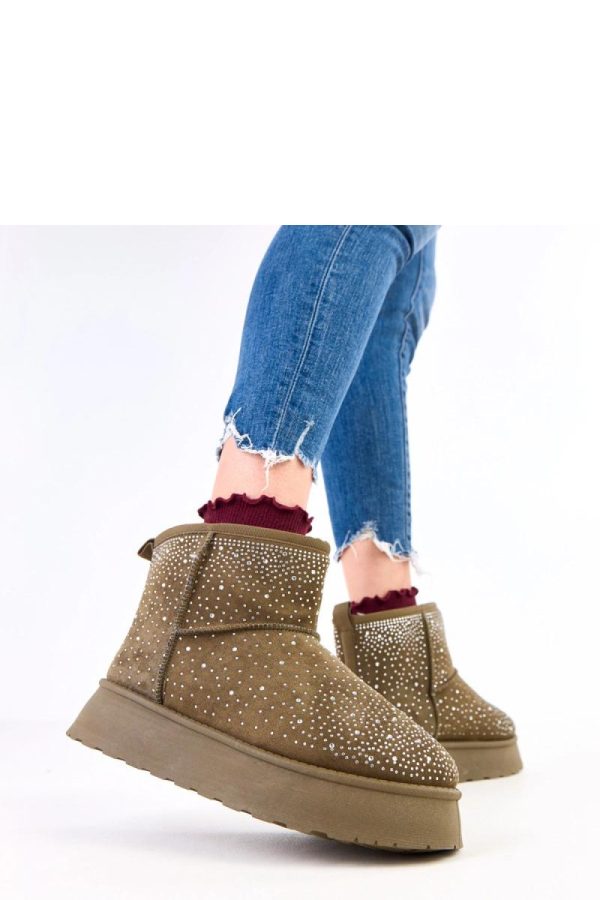 Green Snow Boots in Women`s Ankle Boots & Booties with Fabric, Warmers, Footbed and Platform Height