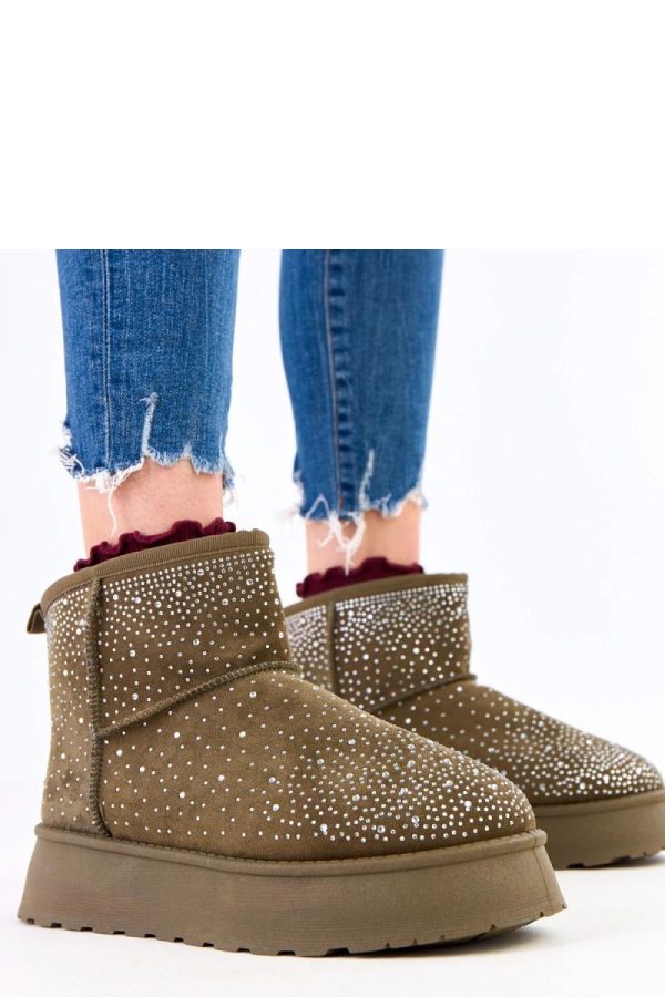 Green Snow Boots in Women`s Ankle Boots & Booties with Fabric, Warmers, Footbed and Platform Height