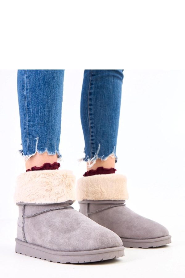 Grey Snow Boots.Fabric, Footbed and Platform Height