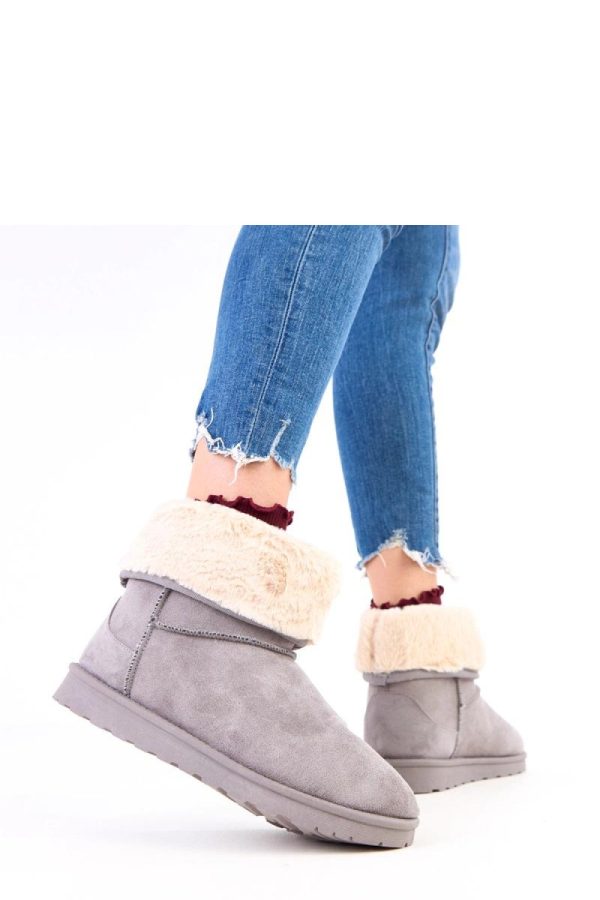 Grey Snow Boots.Fabric, Footbed and Platform Height