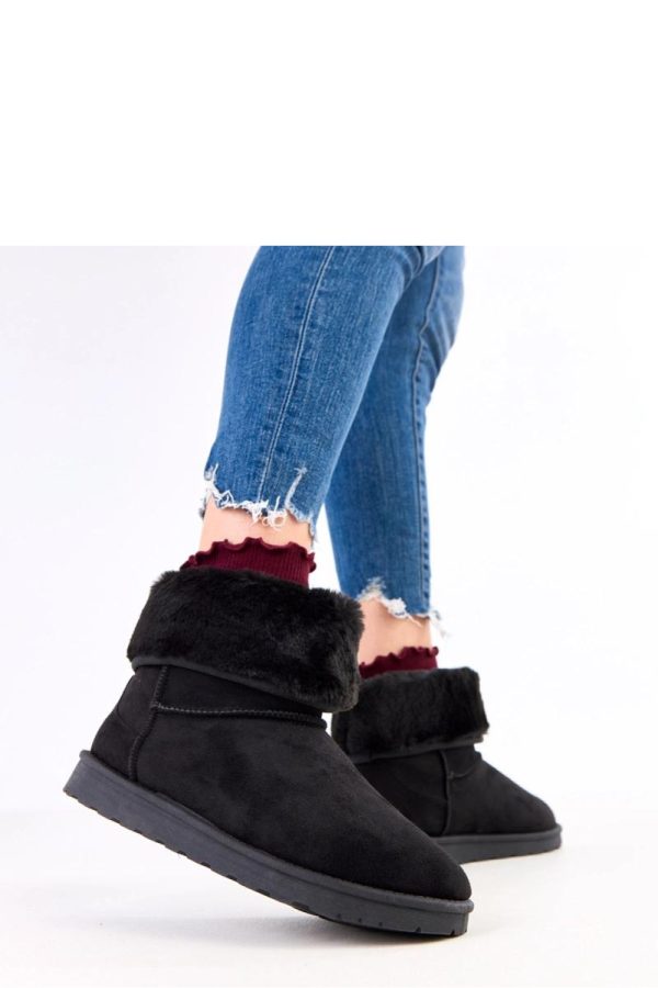 Black Snow Boots..Fabric, Footbed and Platform Height