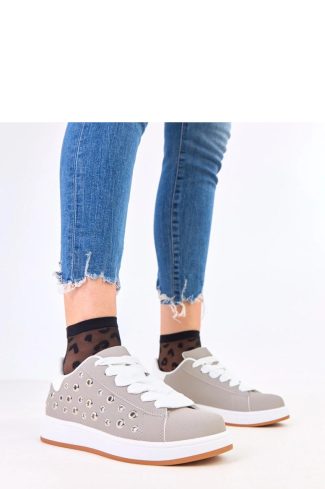 Grey Sport Shoes in Women`s Athletic Shoes, Trainers, Sneakers with Fabric, Footbed and Platform Height