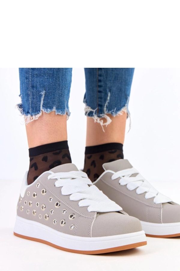 Grey Sport Shoes in Women`s Athletic Shoes, Trainers, Sneakers with Fabric, Footbed and Platform Height