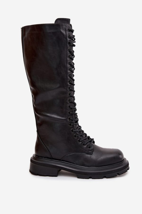 Black Thigh-Hight Boots in Over The Knee High Boots, Thigh High Boots with Fabric, Warmers, Footbed, Upper Height, Heel Height and Platform Height