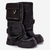 Black Thigh-Hight Boots in Over The Knee High Boots, Thigh High Boots with Fabric, Warmers, Footbed, Upper Height and Platform Height