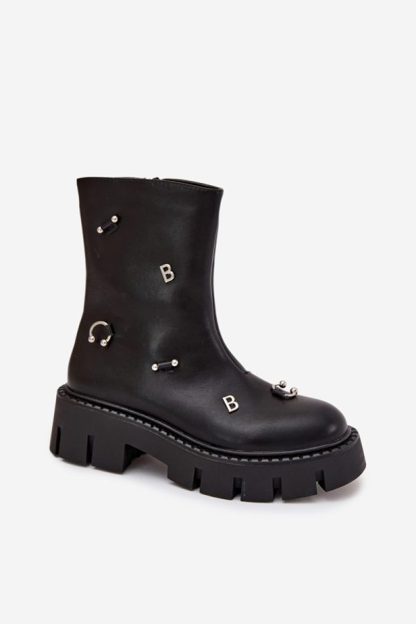 Black Boots in Women`s Ankle Boots & Booties with Fabric, Warmers, Footbed, Upper Height, Heel Height and Platform Height