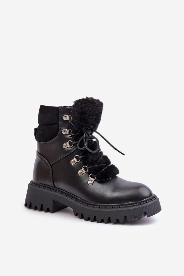 Black Trapper Shoes in Women`s Ankle Boots & Booties with Fabric, Warmers, Footbed, Upper Height and Heel Height