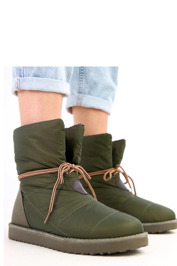 Green Snow Boots..Fabric, Footbed and Sole Height