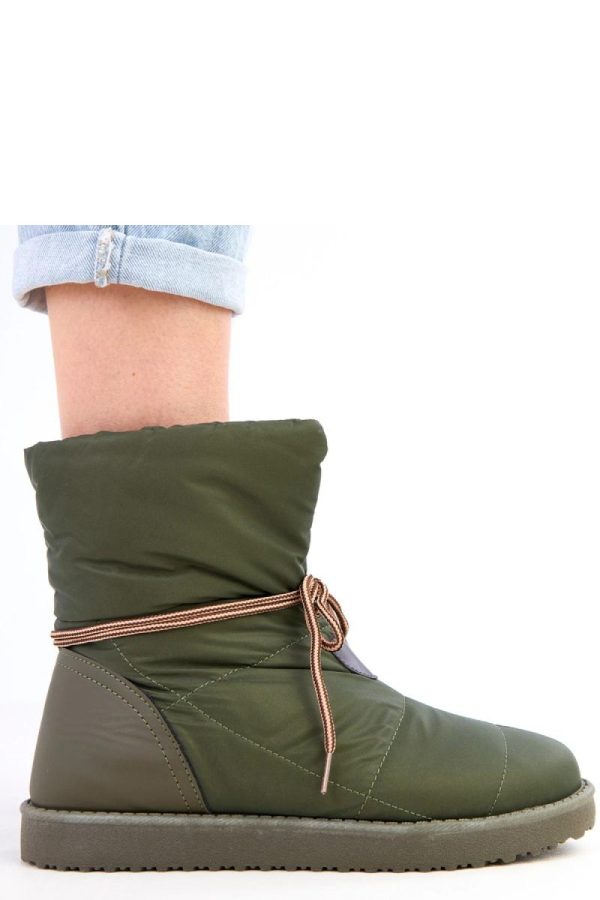 Green Snow Boots..Fabric, Footbed and Sole Height