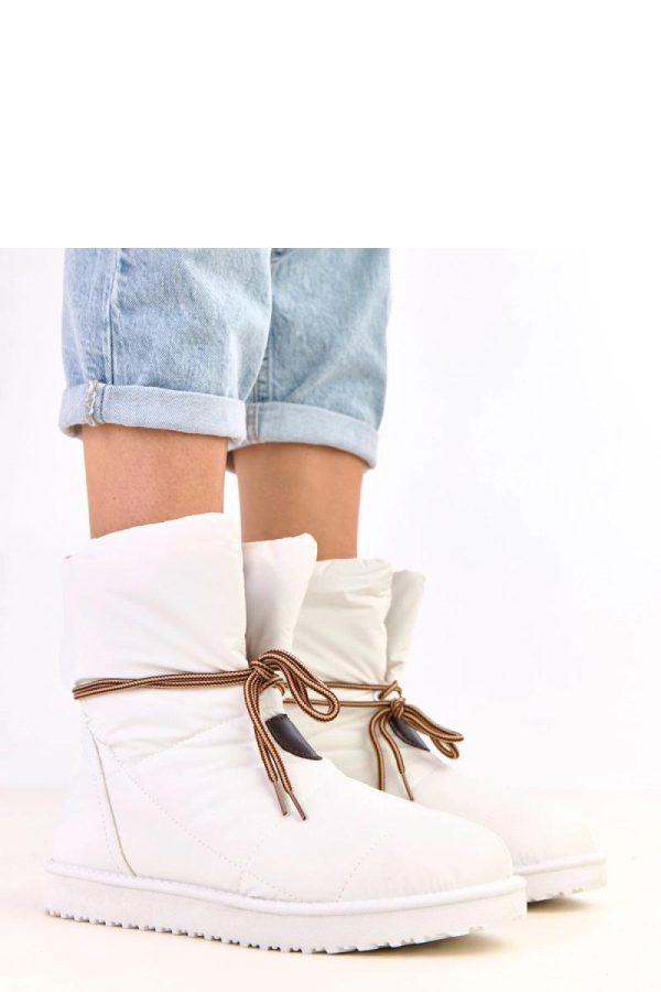 White Snow Boots...Fabric, Footbed and Sole Height