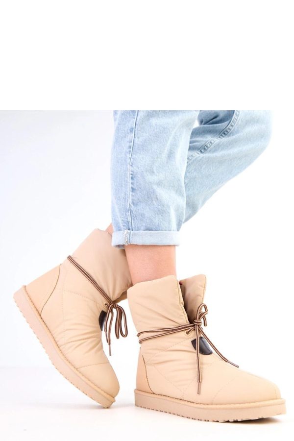 Beige Snow Boots.Fabric, Footbed and Sole Height