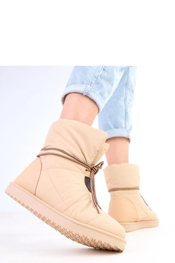 Beige Snow Boots.Fabric, Footbed and Sole Height