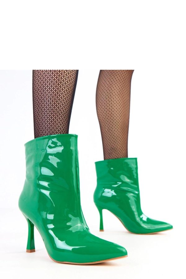 Green Heel Boots....Fabric, Footbed, Upper Height and Heel Height