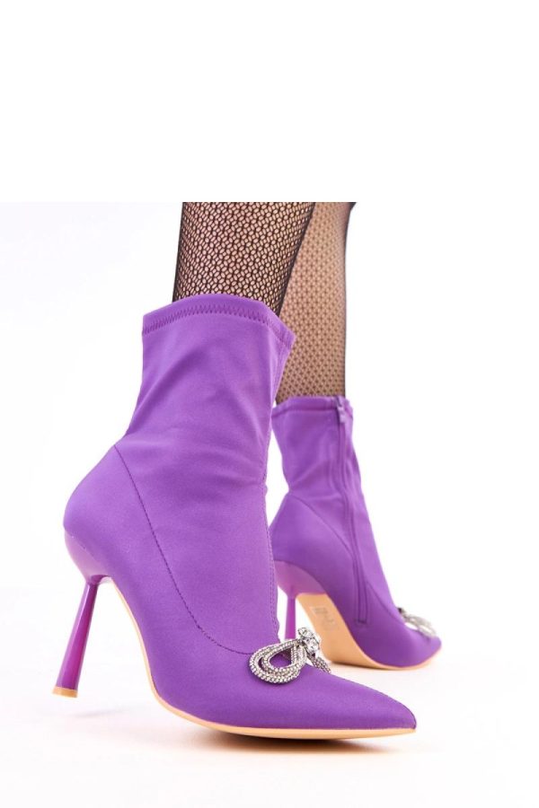 Violet Heel Boots...Fabric, Footbed, Upper Height and Heel Height