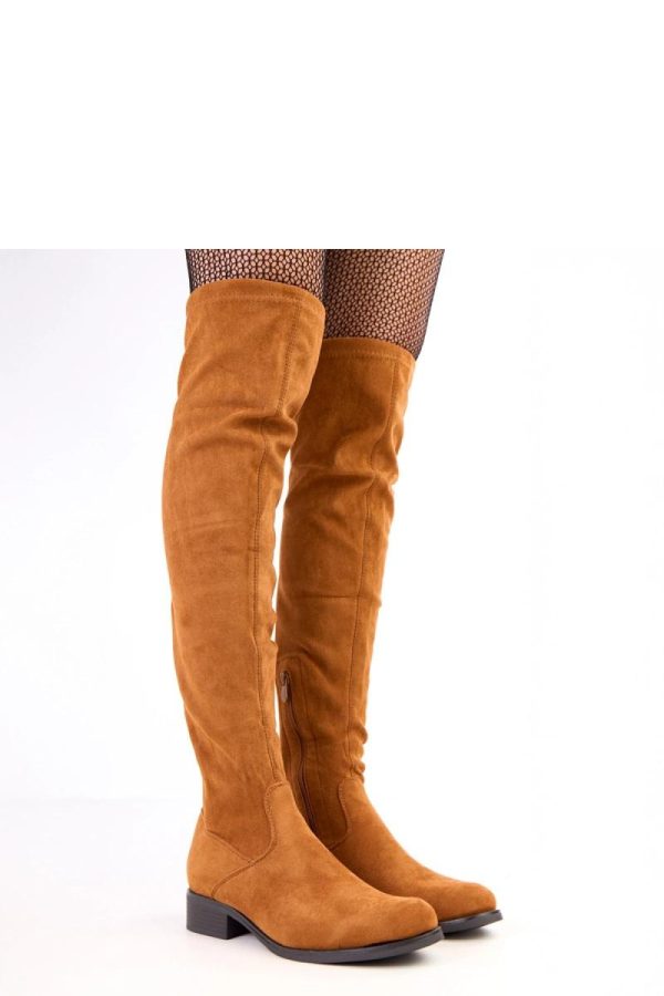 Brown Thigh-Hight Boots...Fabric, Footbed, Upper Height and Heel Height