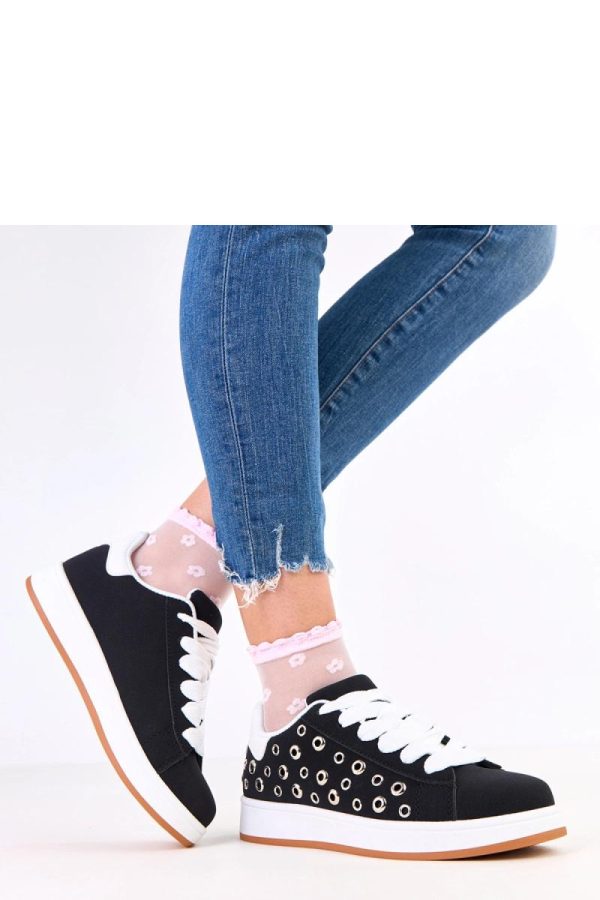Black Sport Shoes..Fabric, Footbed and Platform Height