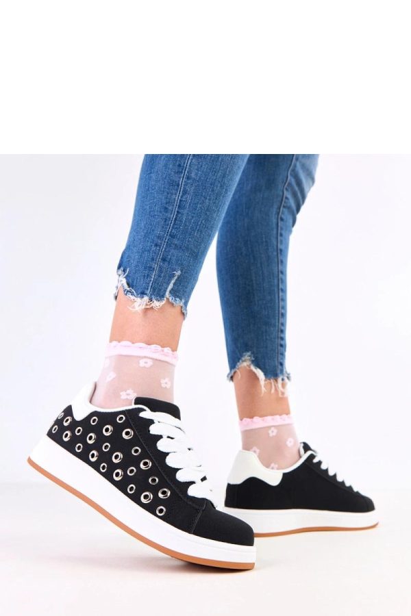 Black Sport Shoes..Fabric, Footbed and Platform Height