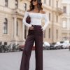 1095070 Brown Women Trousers in Pants, Trousers, Shorts with Spandex and Viscose