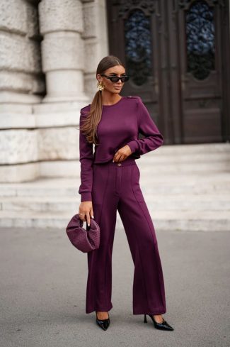 1095102 Violet Set in Pants, Trousers, Shorts with Cotton and Spandex