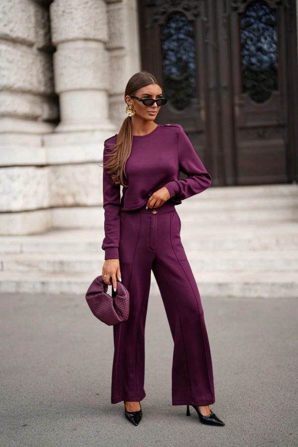 Violet Set in Pants, Trousers, Shorts with Cotton and Spandex