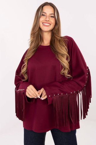 Red Sweatshirt in Sweatshirts For Women with Polyester and Viscose