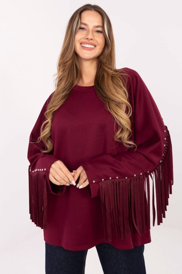 Red Sweatshirt in Sweatshirts For Women with Polyester and Viscose