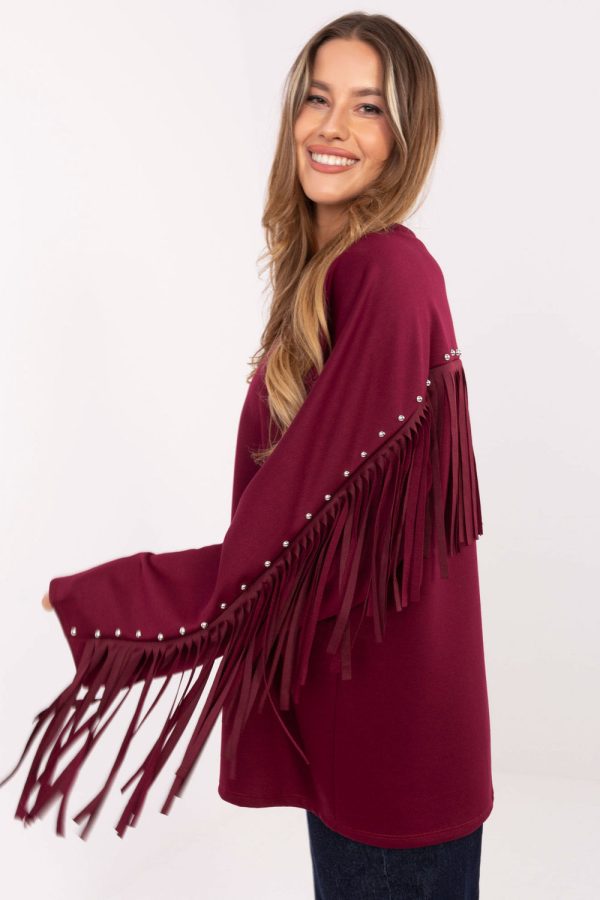 Red Sweatshirt in Sweatshirts For Women with Polyester and Viscose