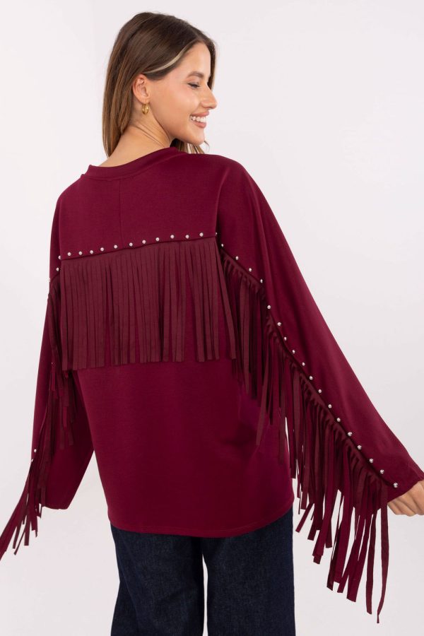 Red Sweatshirt in Sweatshirts For Women with Polyester and Viscose