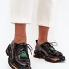 Black Half Shoes in Women`s Ankle Boots & Booties with Fabric, Footbed, Upper Height, Heel Height and Platform Height
