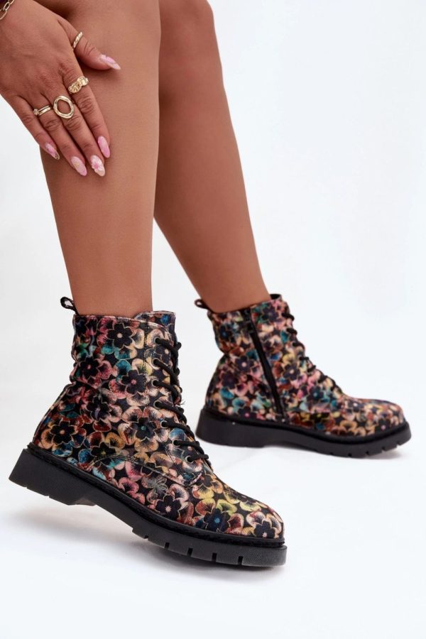 Multicolor Boots in Women`s Ankle Boots & Booties with Fabric, Warmers, Footbed, Upper Height and Heel Height