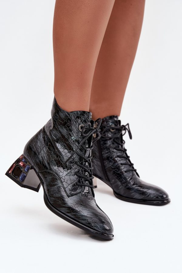 Grey Heel Boots in Women`s Ankle Boots & Booties with Fabric, Warmers, Footbed, Upper Height and Heel Height