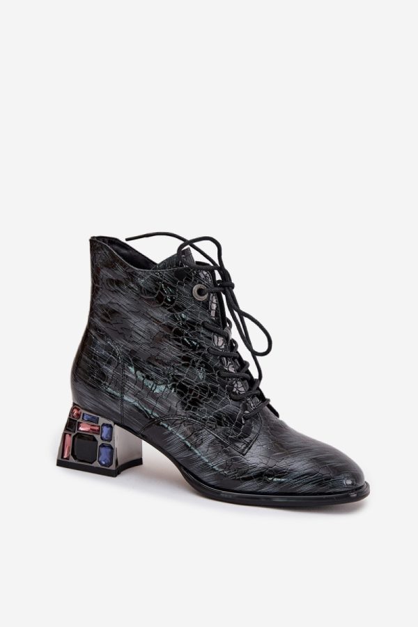Grey Heel Boots in Women`s Ankle Boots & Booties with Fabric, Warmers, Footbed, Upper Height and Heel Height