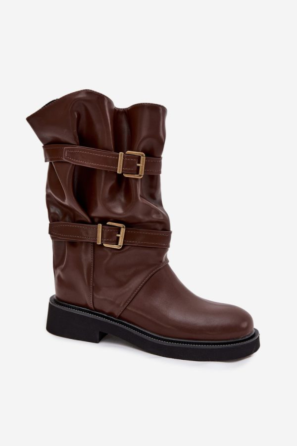 Brown Thigh-Hight Boots in Over The Knee High Boots, Thigh High Boots with Fabric, Warmers, Footbed, Upper Height and Heel Height