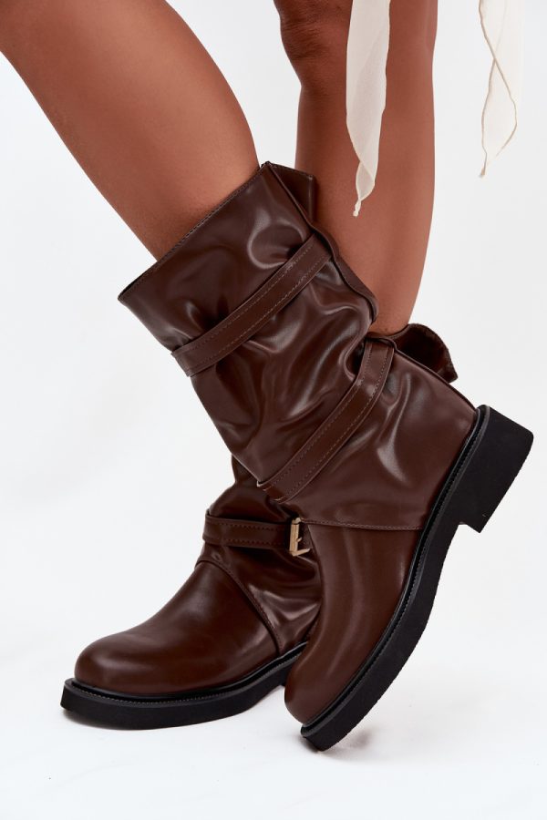 Brown Thigh-Hight Boots in Over The Knee High Boots, Thigh High Boots with Fabric, Warmers, Footbed, Upper Height and Heel Height